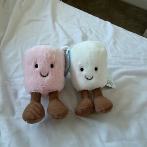 Jellycat Pink and White Marshmallow Bag Charms
